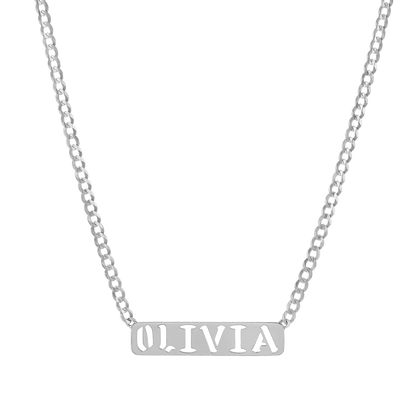 Kids Cuban Link Custom Nameplate Necklace - Lotus Diamond