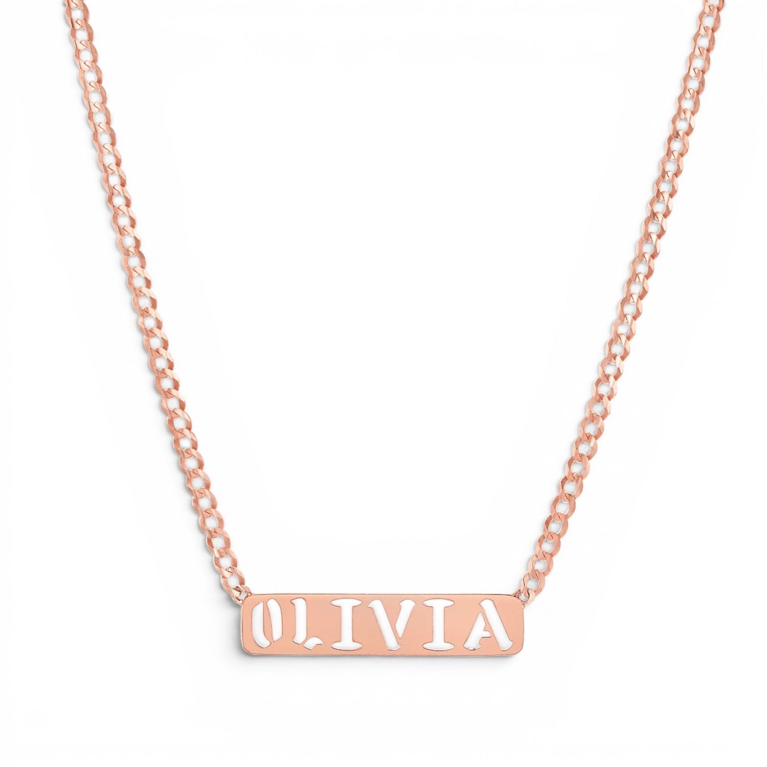 Kids Cuban Link Custom Nameplate Necklace - Lotus Diamond