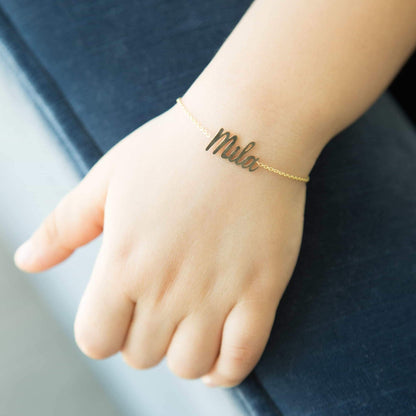 Kids Custom Name Bracelet - Lotus Diamond