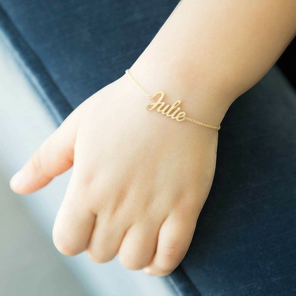 Kids Custom Name Bracelet - Lotus Diamond