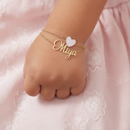 Kids Custom Name Bracelet - Lotus Diamond