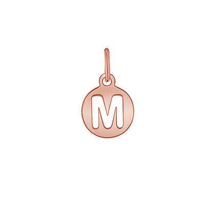 Kids Cut - Out Round Initial Letter Charm - Lotus Diamond