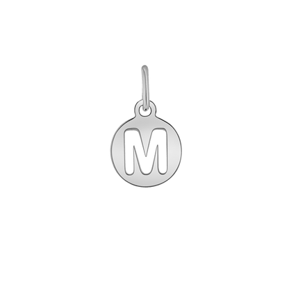 Kids Cut - Out Round Initial Letter Charm - Lotus Diamond