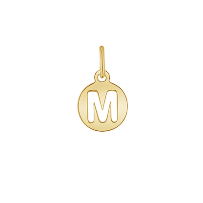 Kids Cut - Out Round Initial Letter Charm - Lotus Diamond