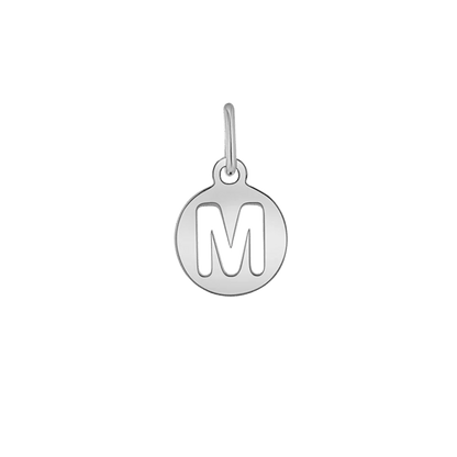 Kids Cut - Out Round Initial Letter Charm - Lotus Diamond