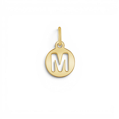 Kids Cut - Out Round Initial Letter Charm - Lotus Diamond
