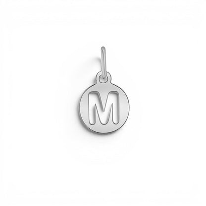 Kids Cut - Out Round Initial Letter Charm - Lotus Diamond