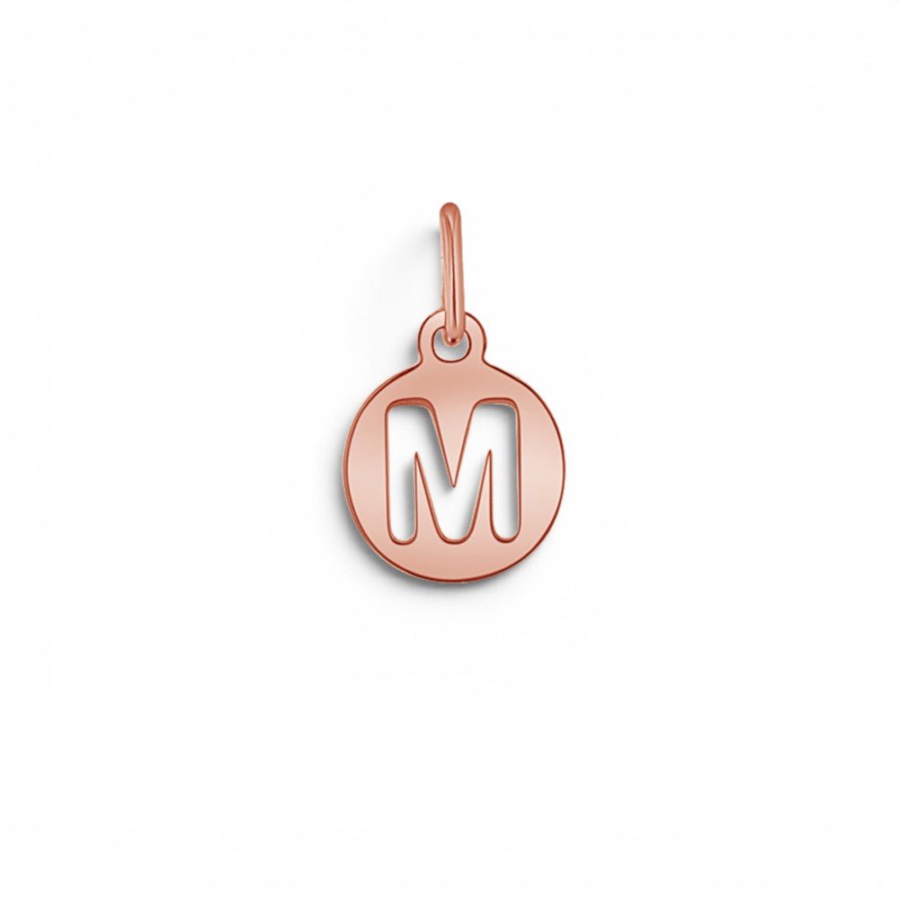 Kids Cut - Out Round Initial Letter Charm - Lotus Diamond