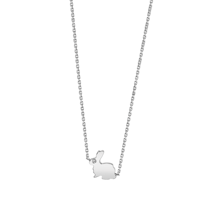 Kids Dainty Bunny Rabbit Necklace - Lotus Diamond