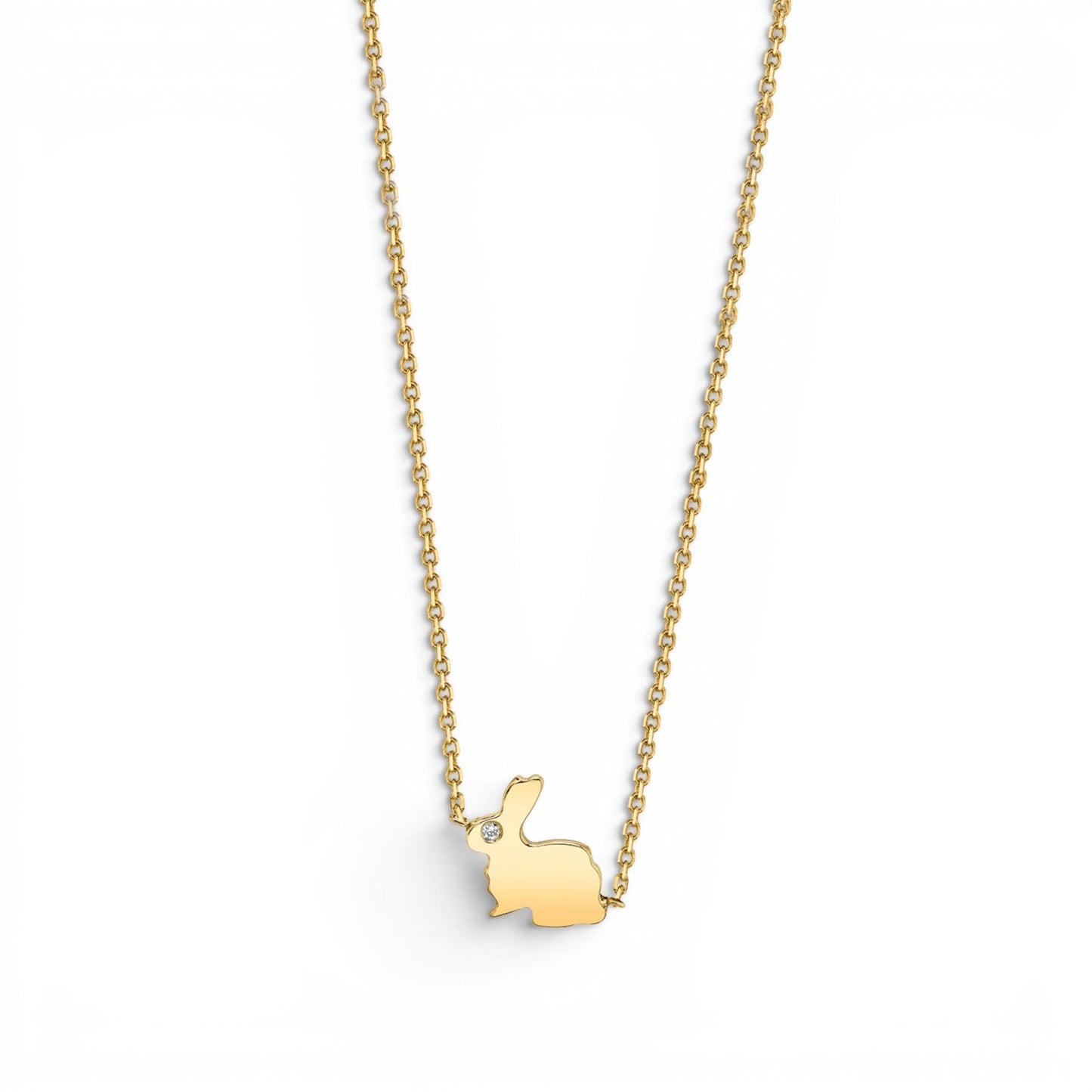 Kids Dainty Bunny Rabbit Necklace - Lotus Diamond