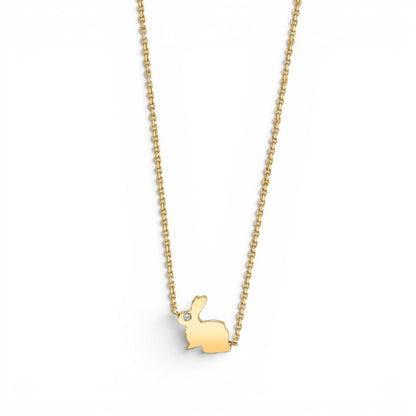 Kids Dainty Bunny Rabbit Necklace - Lotus Diamond