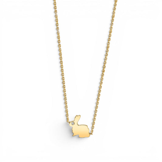 Kids Dainty Bunny Rabbit Necklace - Lotus Diamond