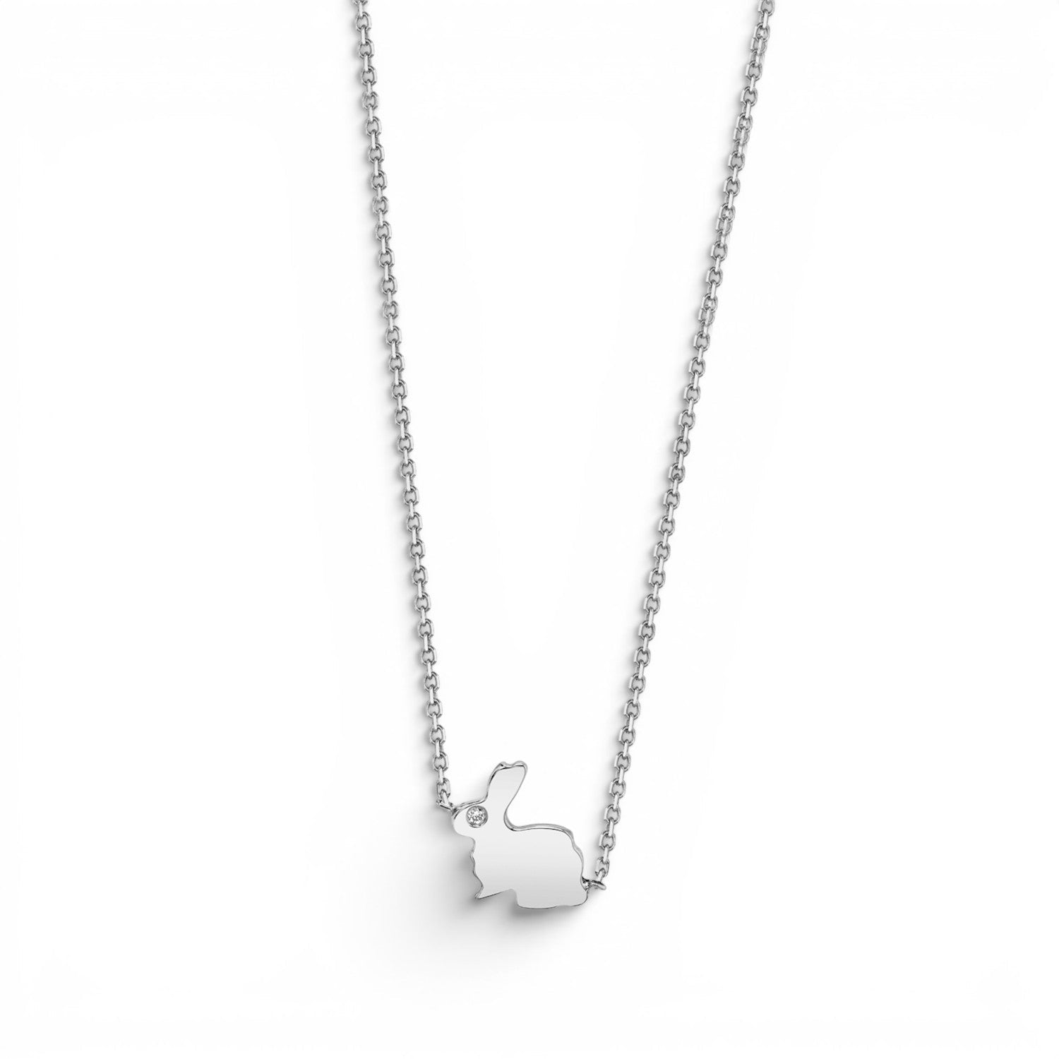 Kids Dainty Bunny Rabbit Necklace - Lotus Diamond
