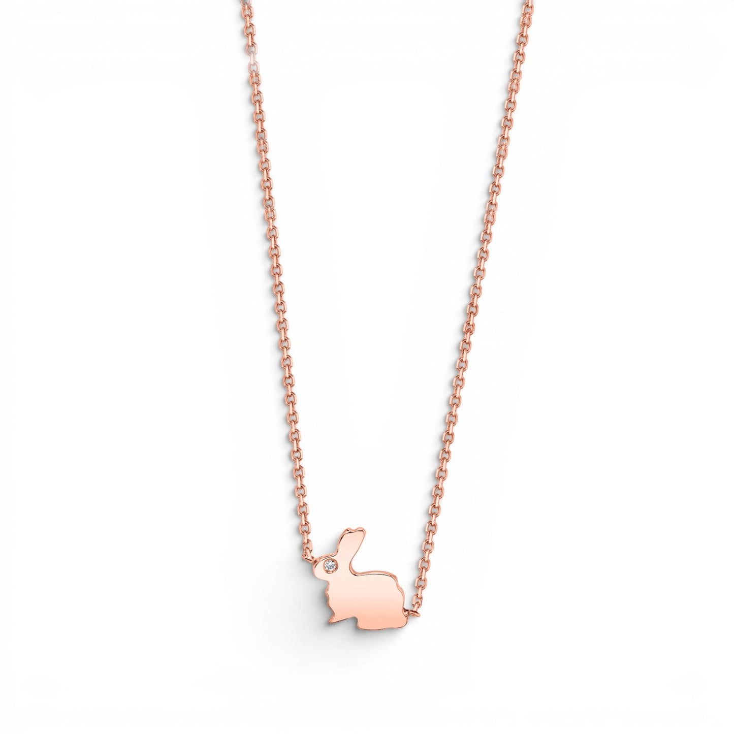 Kids Dainty Bunny Rabbit Necklace - Lotus Diamond
