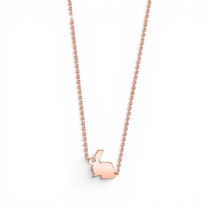 Kids Dainty Bunny Rabbit Necklace - Lotus Diamond