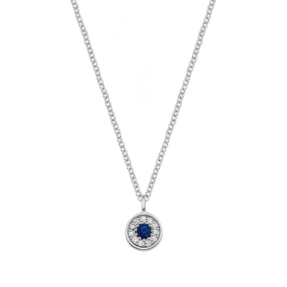 Kids Dainty Round Evil Eye Necklace - Lotus Diamond