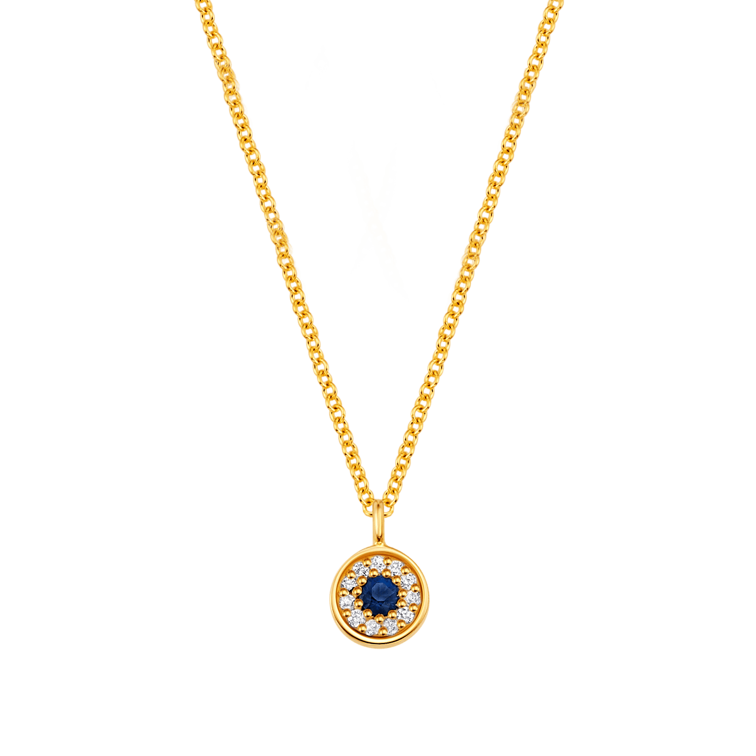 Kids Dainty Round Evil Eye Necklace - Lotus Diamond