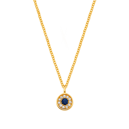 Kids Dainty Round Evil Eye Necklace - Lotus Diamond