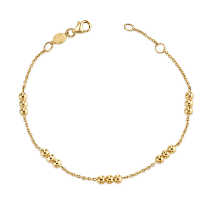 Kids Dainty Triple Gold Bead Bracelet - Lotus Diamond