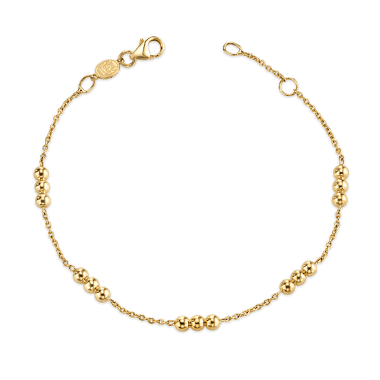 Kids Dainty Triple Gold Bead Bracelet - Lotus Diamond