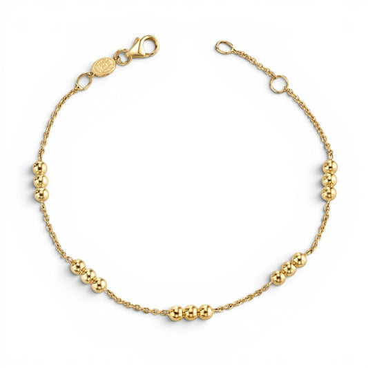 Kids Dainty Triple Gold Bead Bracelet - Lotus Diamond