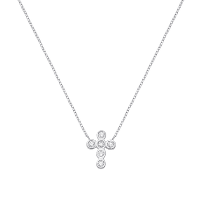 Kids Diamond Bezel Cross Necklace - Lotus Diamond