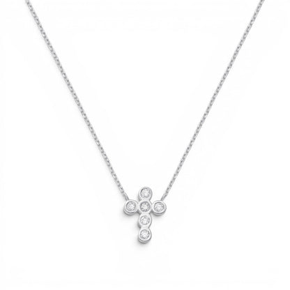 Kids Diamond Bezel Cross Necklace - Lotus Diamond