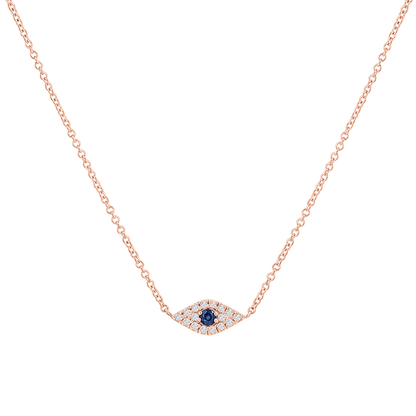 Kids Diamond Evil Eye Necklace - Lotus Diamond