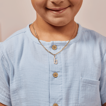 Kids Diamond Gothic Old English Charm - Lotus Diamond