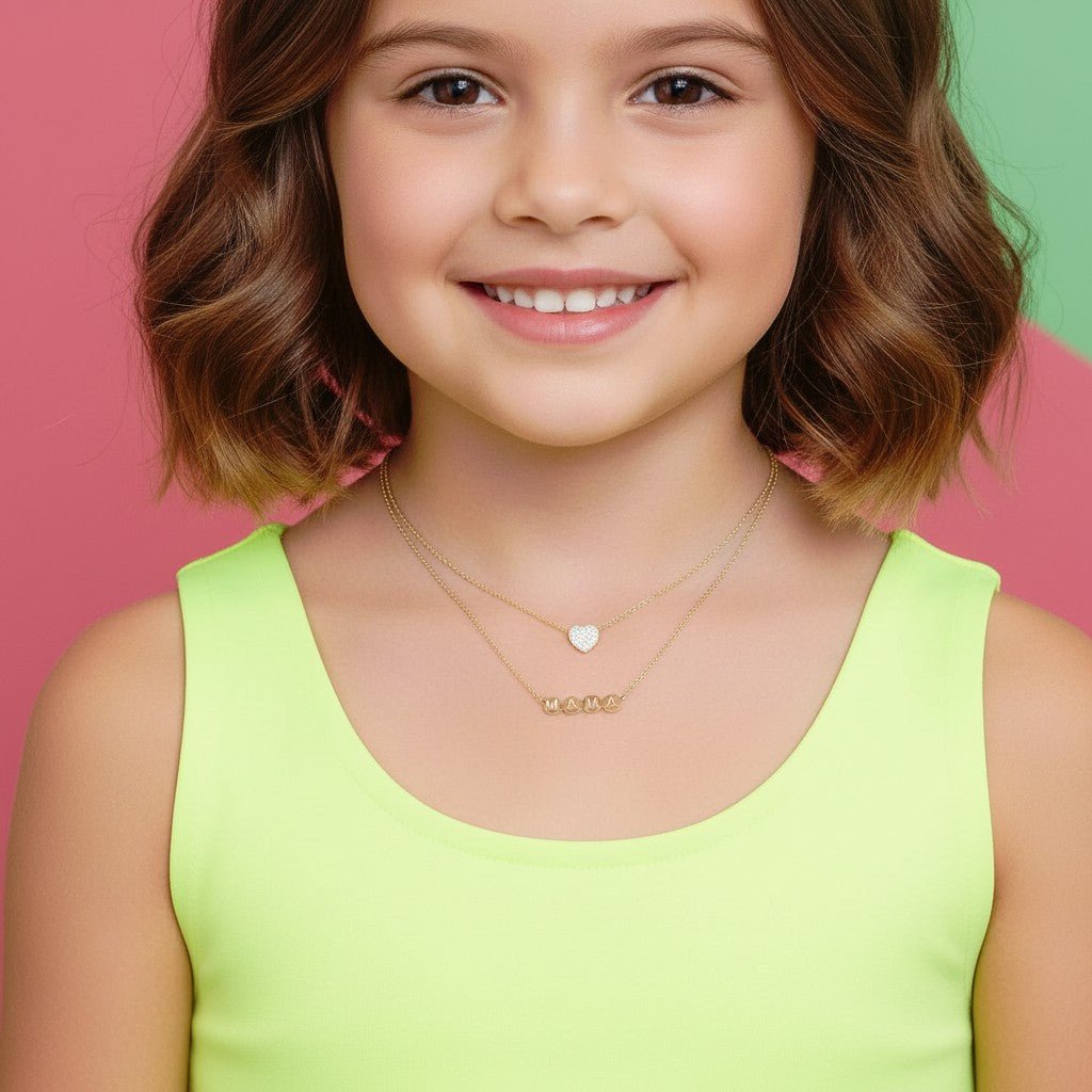 Kids Diamond Heart Necklace - Lotus Diamond