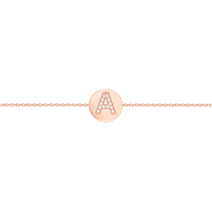 Kids Diamond Initial Coin Bracelet - Lotus Diamond