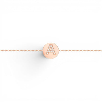 Kids Diamond Initial Coin Bracelet - Lotus Diamond