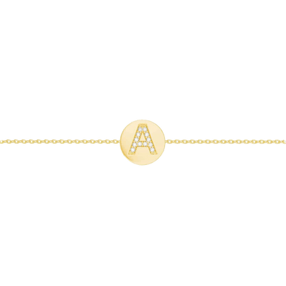 Kids Diamond Initial Coin Bracelet - Lotus Diamond