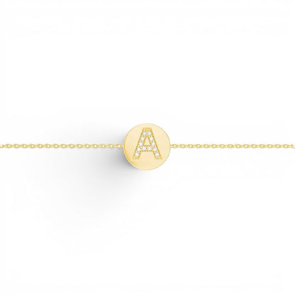 Kids Diamond Initial Coin Bracelet - Lotus Diamond