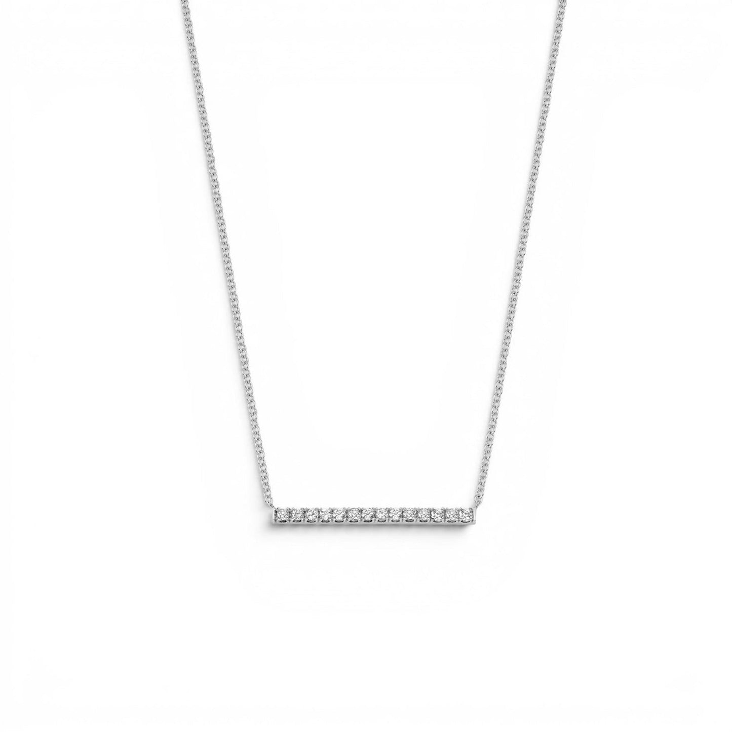 Kids Diamond Pave Bar Necklace - Lotus Diamond