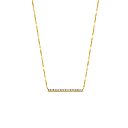 Kids Diamond Pave Bar Necklace - Lotus Diamond