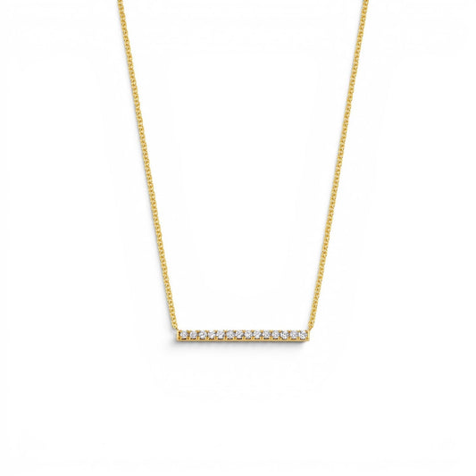 Kids Diamond Pave Bar Necklace - Lotus Diamond