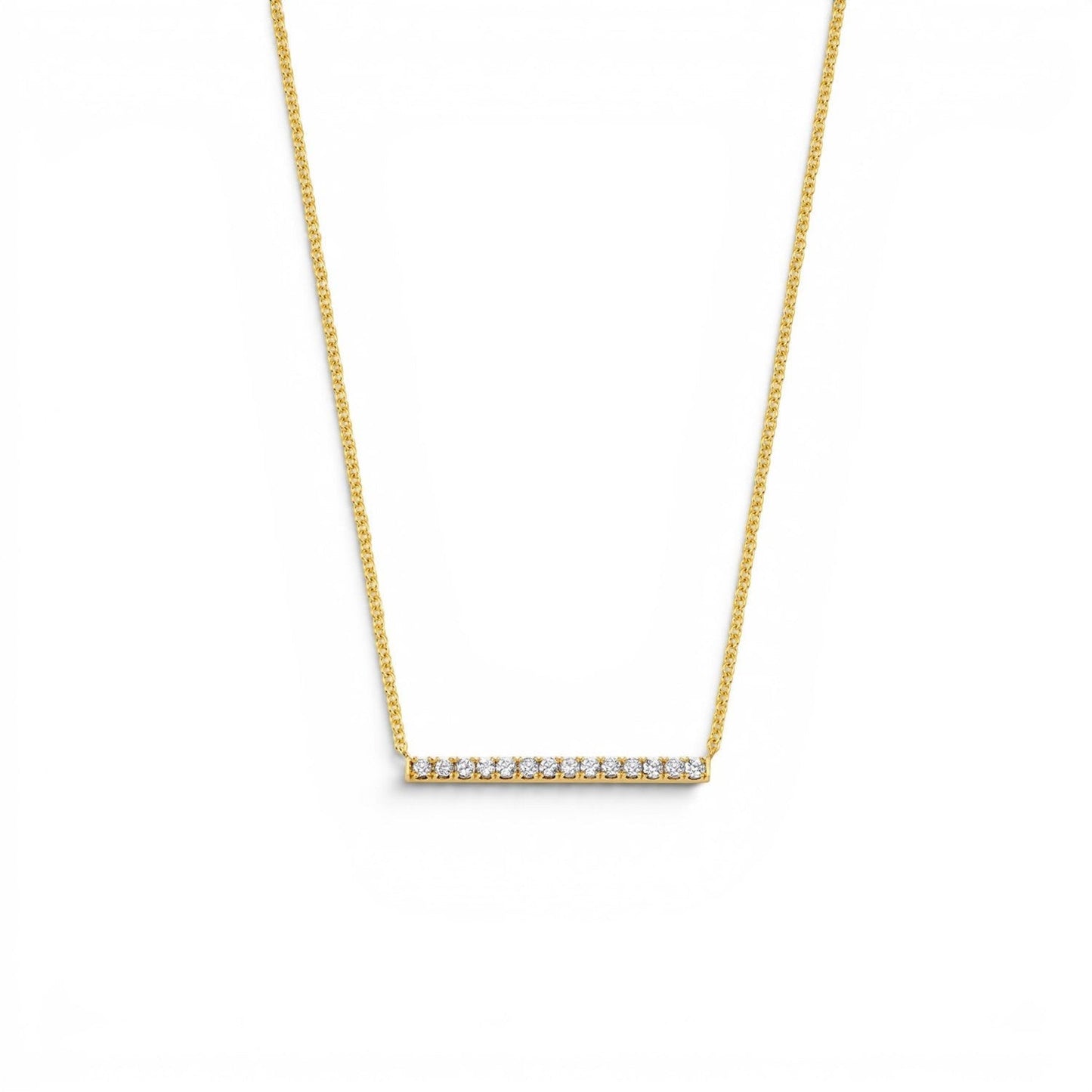 Kids Diamond Pave Bar Necklace - Lotus Diamond