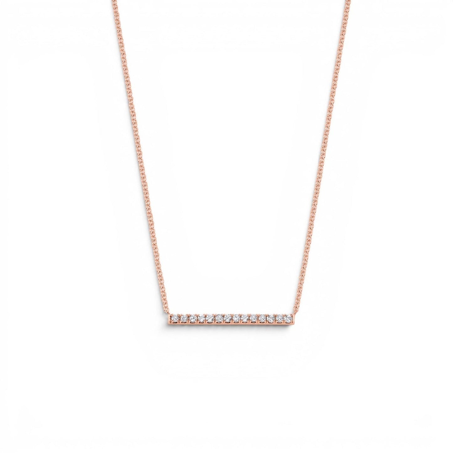 Kids Diamond Pave Bar Necklace - Lotus Diamond