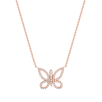 Kids Diamond Pave Butterfly Necklace - Lotus Diamond