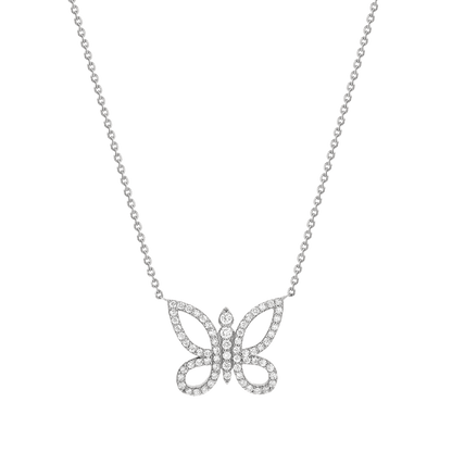 Kids Diamond Pave Butterfly Necklace - Lotus Diamond