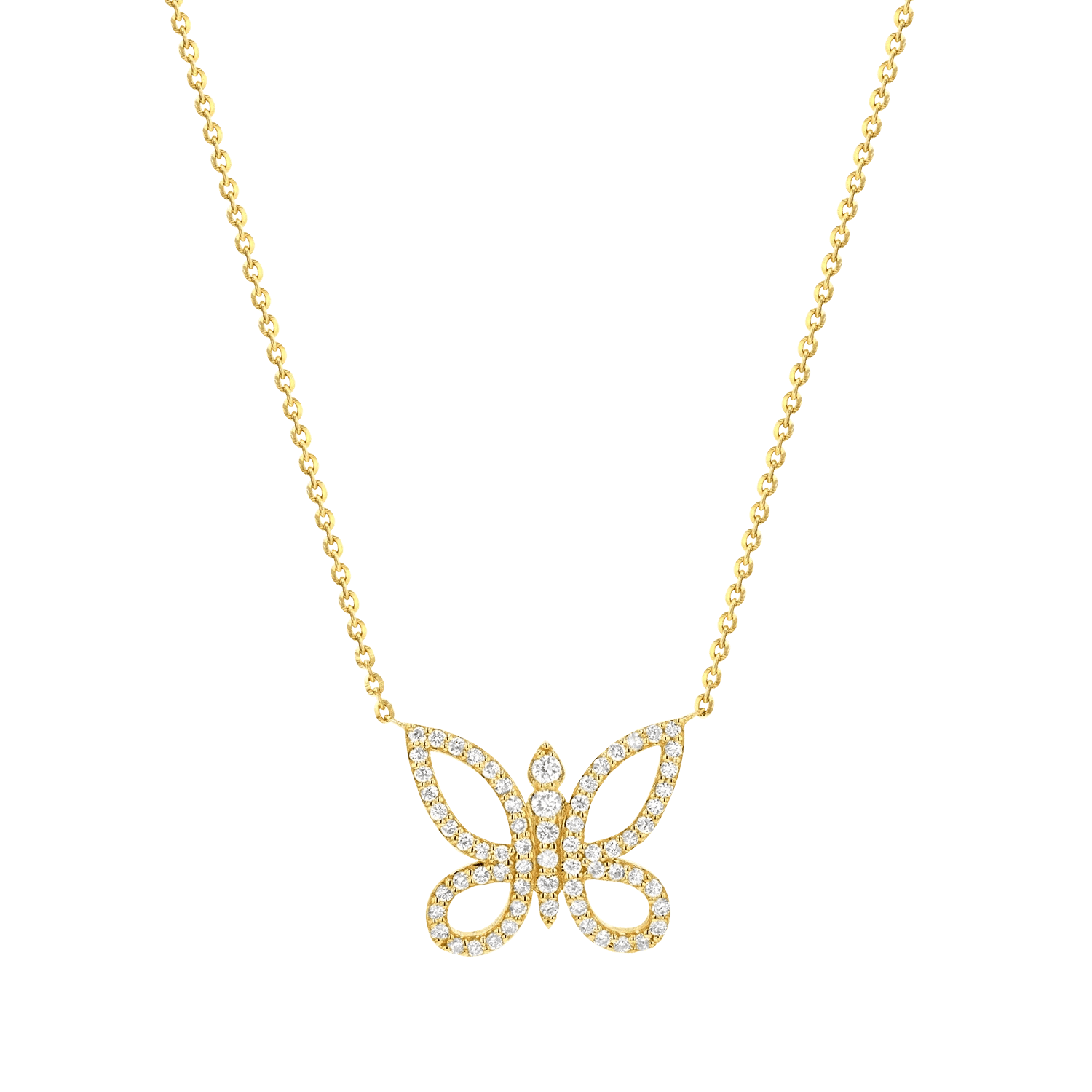 Kids Diamond Pave Butterfly Necklace - Lotus Diamond