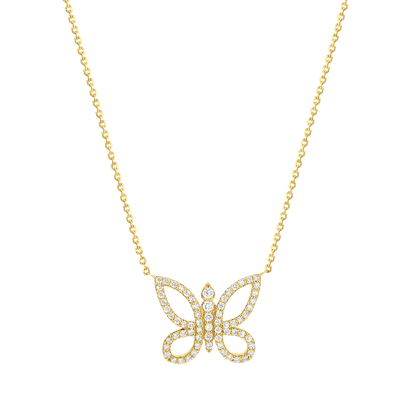 Kids Diamond Pave Butterfly Necklace - Lotus Diamond