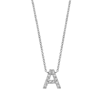 Kids Diamond Pave Letter Necklace - Lotus Diamond