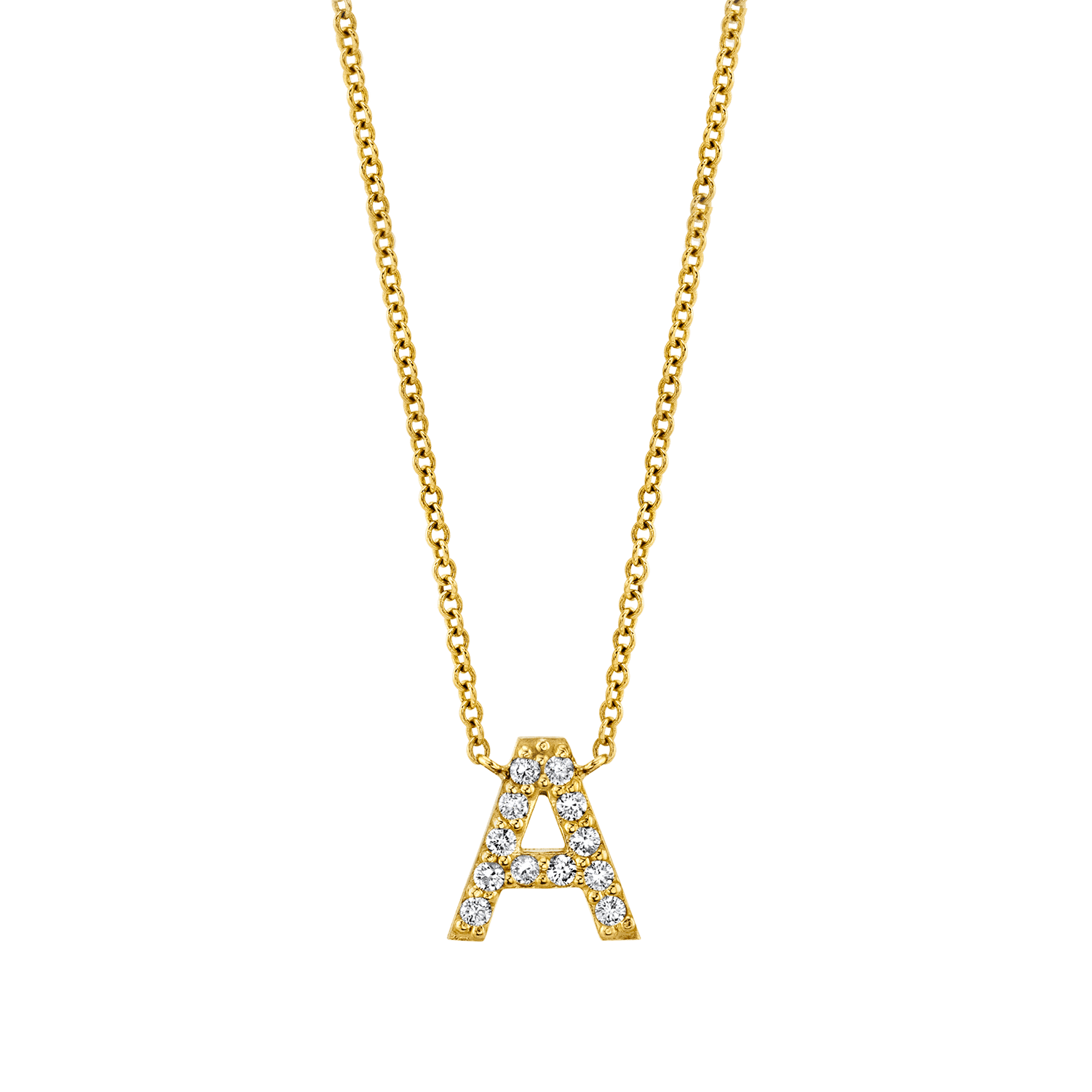 Kids Diamond Pave Letter Necklace - Lotus Diamond
