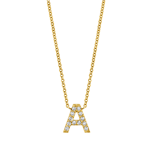 Kids Diamond Pave Letter Necklace - Lotus Diamond