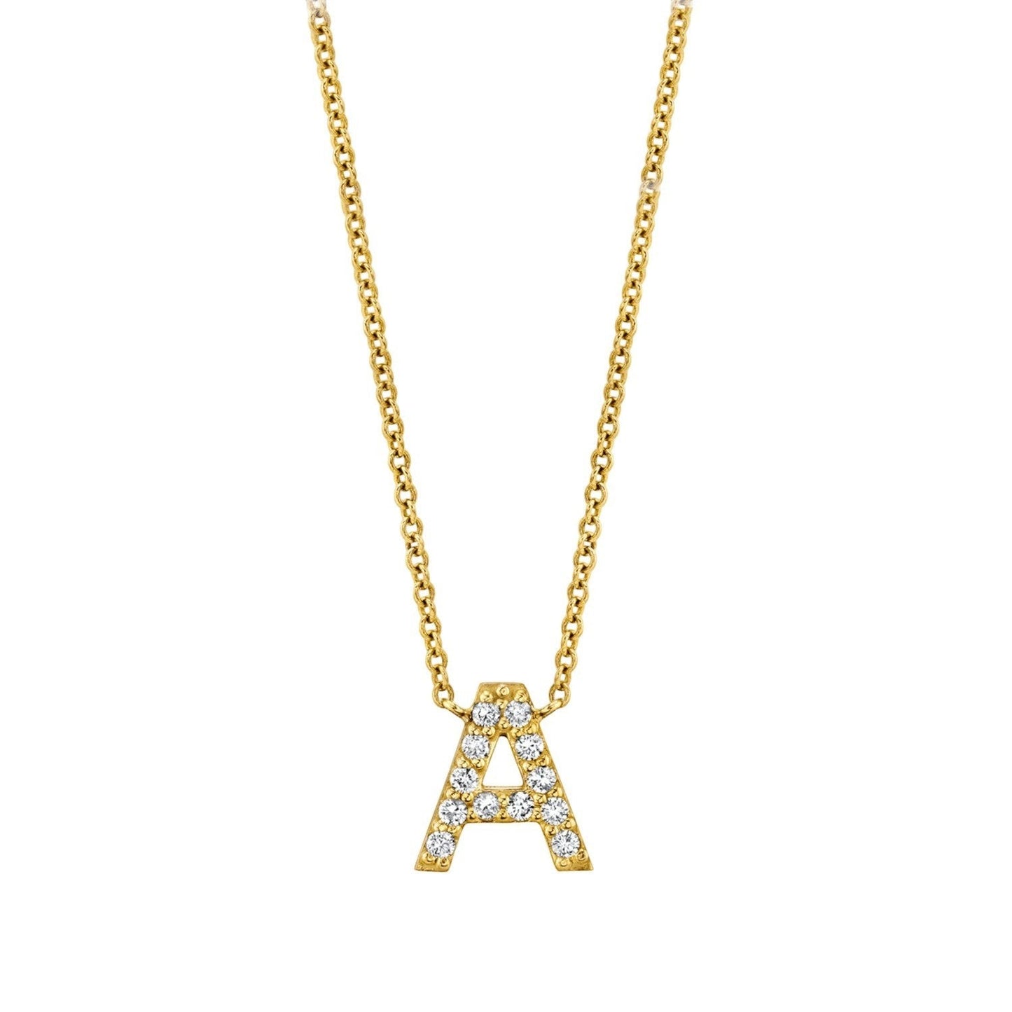 Kids Diamond Pave Letter Necklace - Lotus Diamond