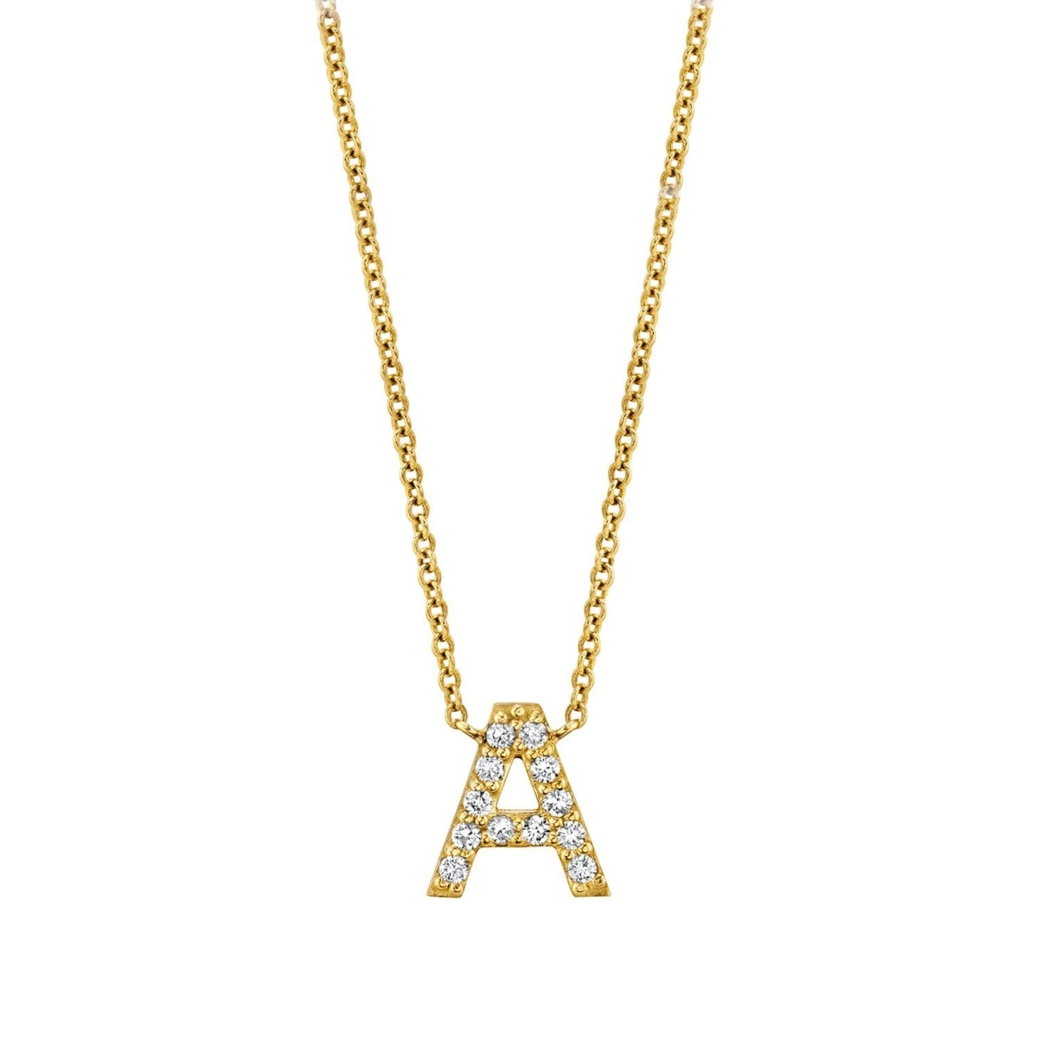 Kids Diamond Pave Letter Necklace - Lotus Diamond