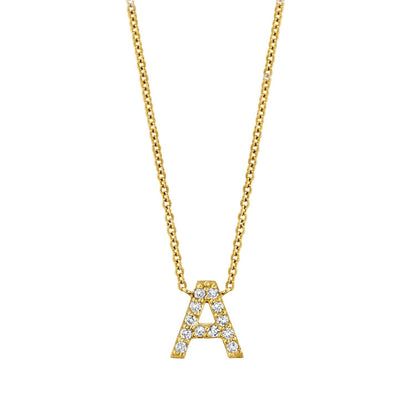 Kids Diamond Pave Letter Necklace - Lotus Diamond