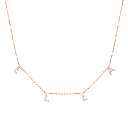Kids Diamond Spaced Letter Necklace - Lotus Diamond